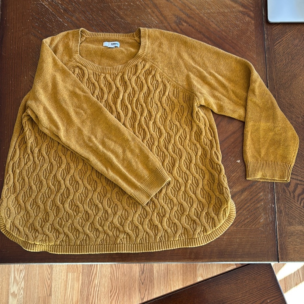 Mustard yellow Sonoma scoop neck sweater